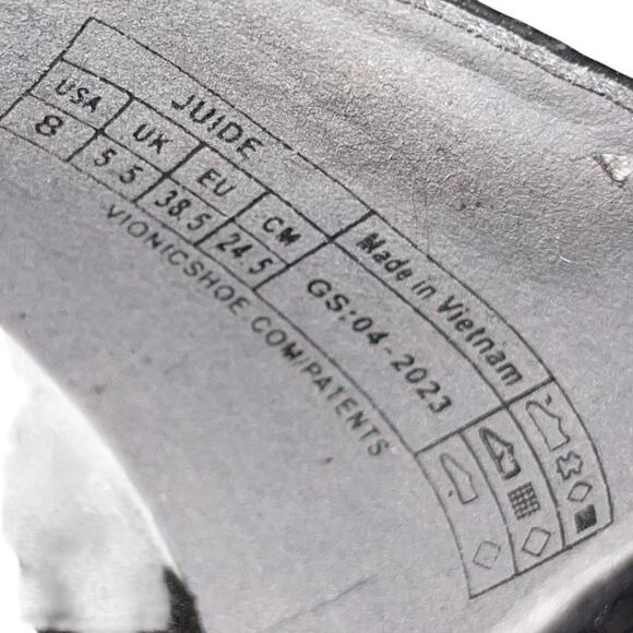 Vionic Mary Jane Wedge 8 Black Juide Leather Comfort Shoes Minimalist - Picture 7 of 9